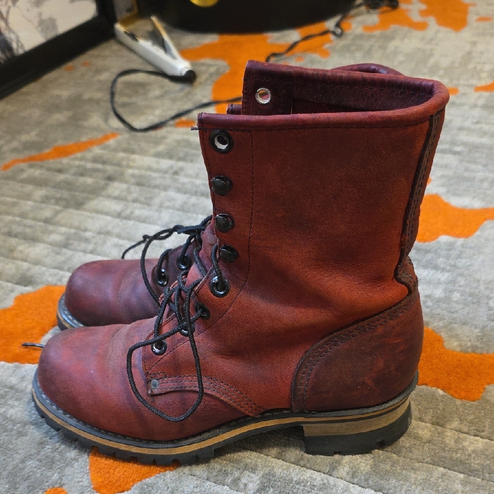 Durango Red Lace-Up Boots